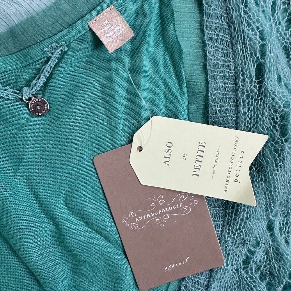 Anthropologie Knitted & Knotted Irina Green Layered Alpaca Blend Sweater M NWT - Picture 7 of 14